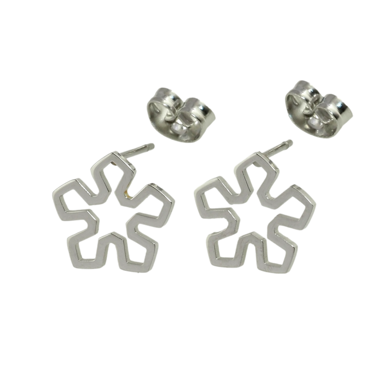 Сережки Xuping TTM Stainless Steel колір Родій пусети Квіточки фото №1