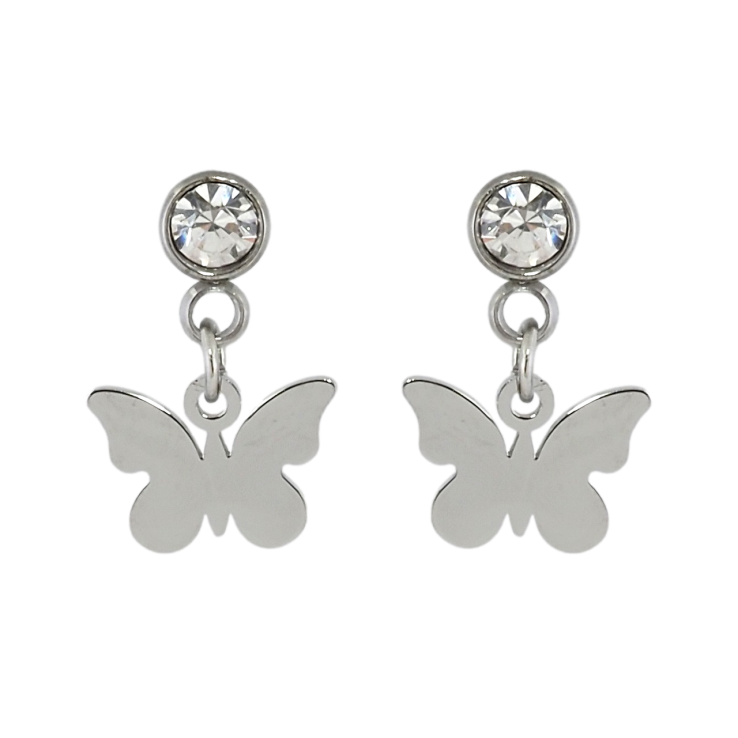 Серьги Xuping TTM Stainless Steel цвет Родий пусеты Подвески бабочки фото №3