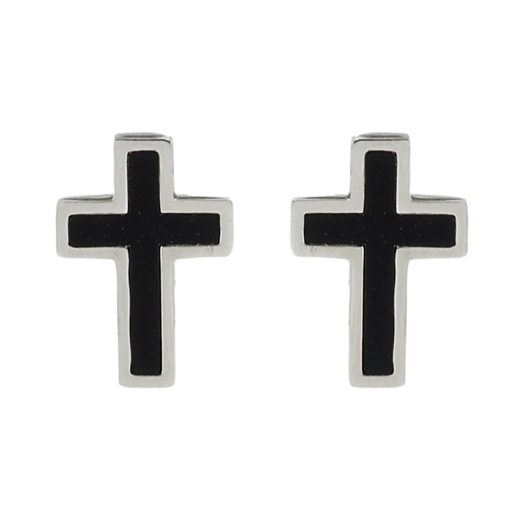 Серьги Xuping TTM Stainless Steel цвет Родий пусеты Крестики фото №7