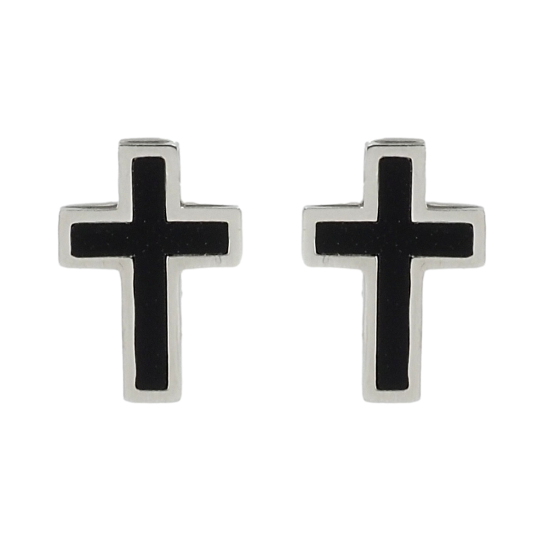 Серьги Xuping TTM Stainless Steel цвет Родий пусеты Крестики фото №19