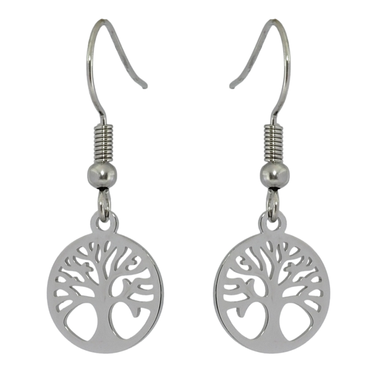 Серьги Xuping TTM Stainless Steel цвет Родий французский замок Древо жизни фото №15