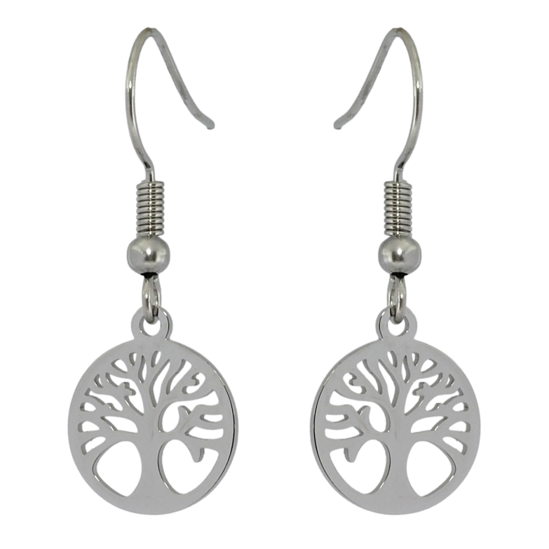 Серьги Xuping TTM Stainless Steel цвет Родий французский замок Древо жизни фото №1