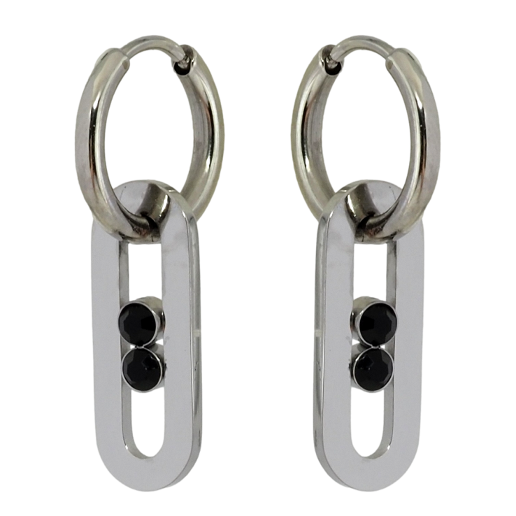 Сережки Xuping TTM Stainless Steel колір Родій підвіски на колечках Декоративні овали 2 в 1 фото №11 Сережки Xuping TTM Stainless Steel колір Родій підвіски на колечках Декоративні овали 2 в 1 фото №11