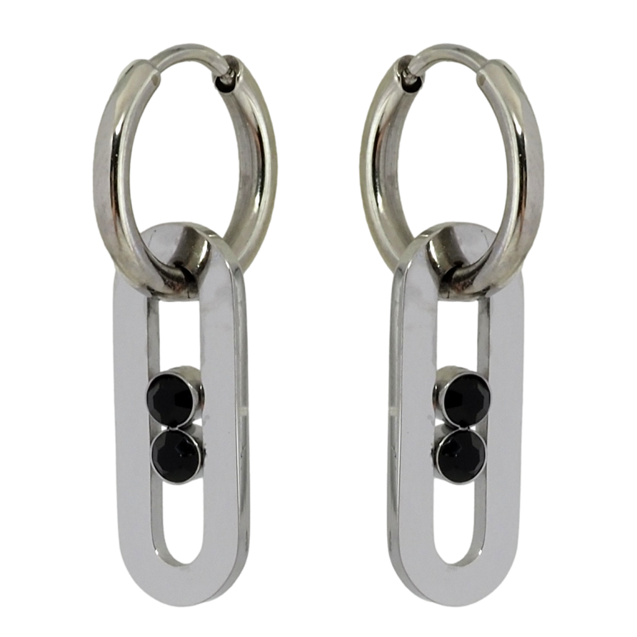 Сережки Xuping TTM Stainless Steel колір Родій підвіски на колечках Декоративні овали 2 в 1 фото №1 Сережки Xuping TTM Stainless Steel колір Родій підвіски на колечках Декоративні овали 2 в 1 фото №1