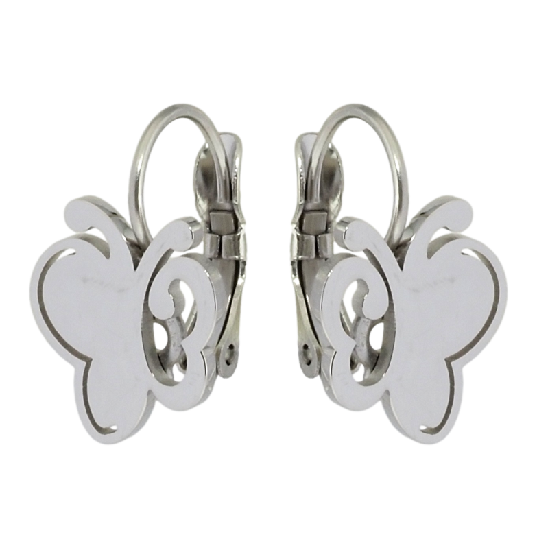 Серьги Xuping TTM Stainless Steel цвет Родий французский замок Бабочки фото №2