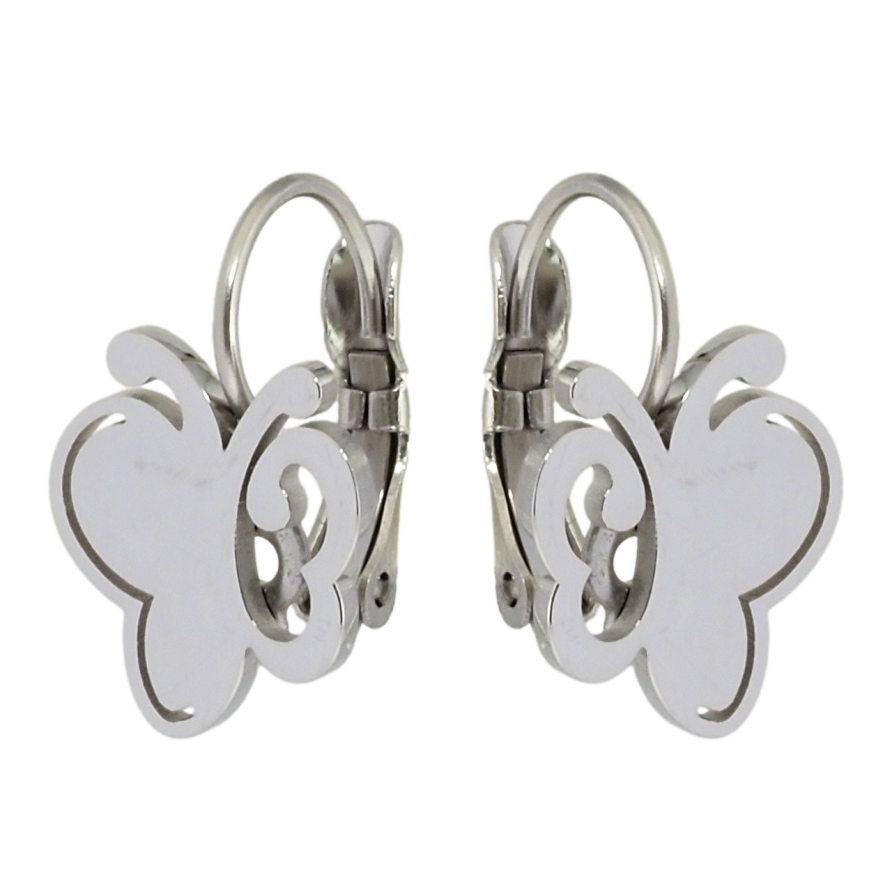 Серьги Xuping TTM Stainless Steel цвет Родий французский замок Бабочки фото №1