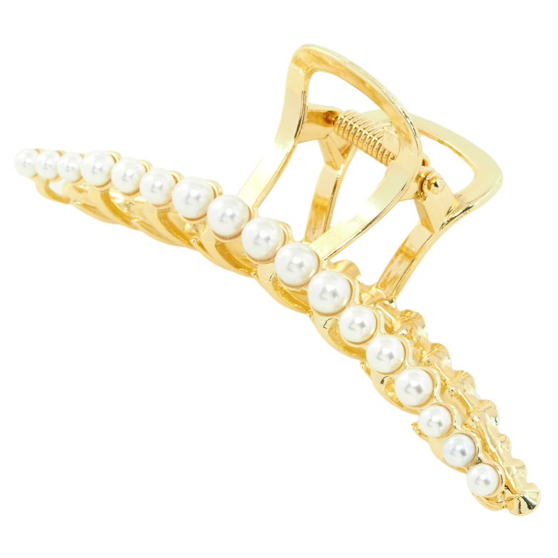 Краб металлический Дуга с жемчугом длина 11.5см фото №2