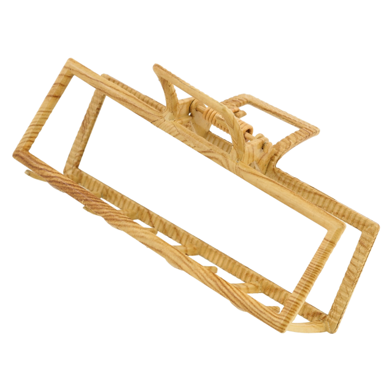 Краб металевий Прямокутний візерунок під дерово довжина 9см фото №1