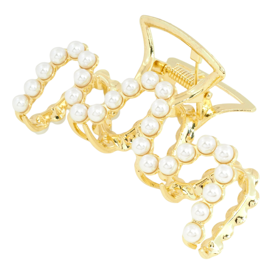 Краб металлический Декоративный узор с жемчугом длина 9см фото №1