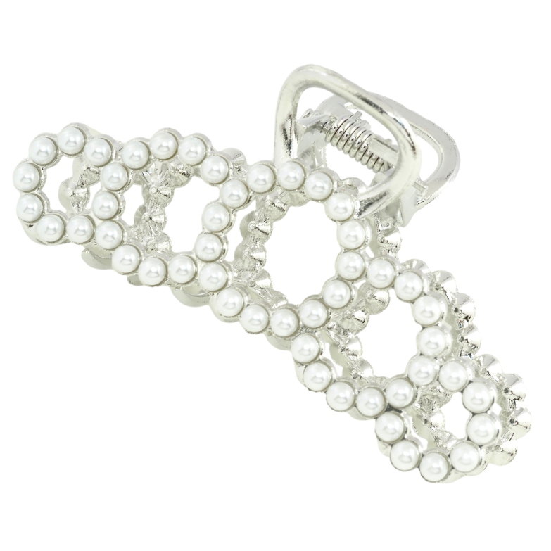 Краб металлический Колечки с жемчугом длина 8см фото №1