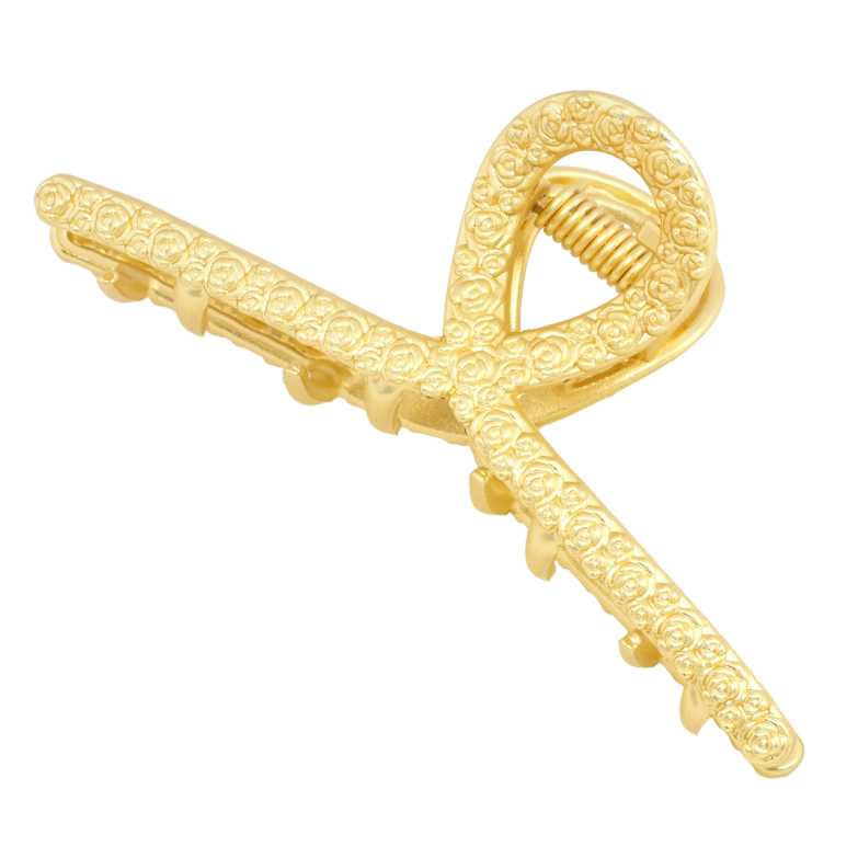 Краб металевий Петелька з квітковим візерунком довжина 7.5см фото №7