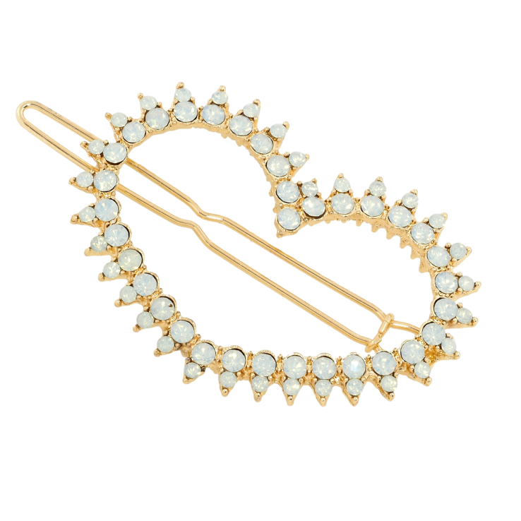 Заколка-затискач Серце з білими кристалами довжина 5см фото №14 Заколка-затискач Серце з білими кристалами довжина 5см фото №14