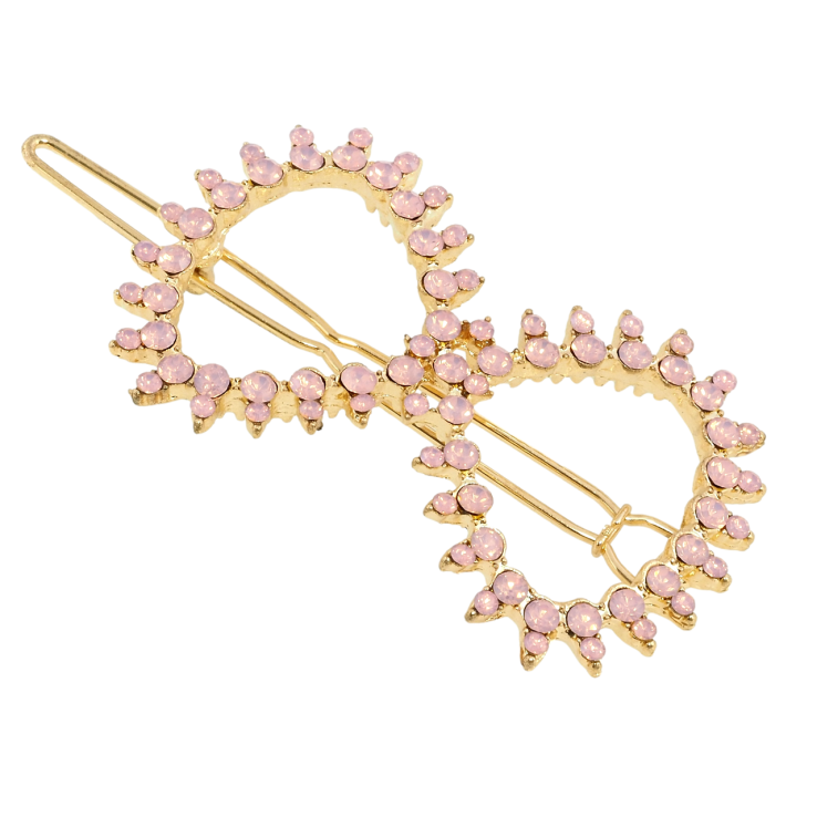 Заколка-затискач Бант із рожевими кристалами довжина 5см фото №11 Заколка-затискач Бант із рожевими кристалами довжина 5см фото №11