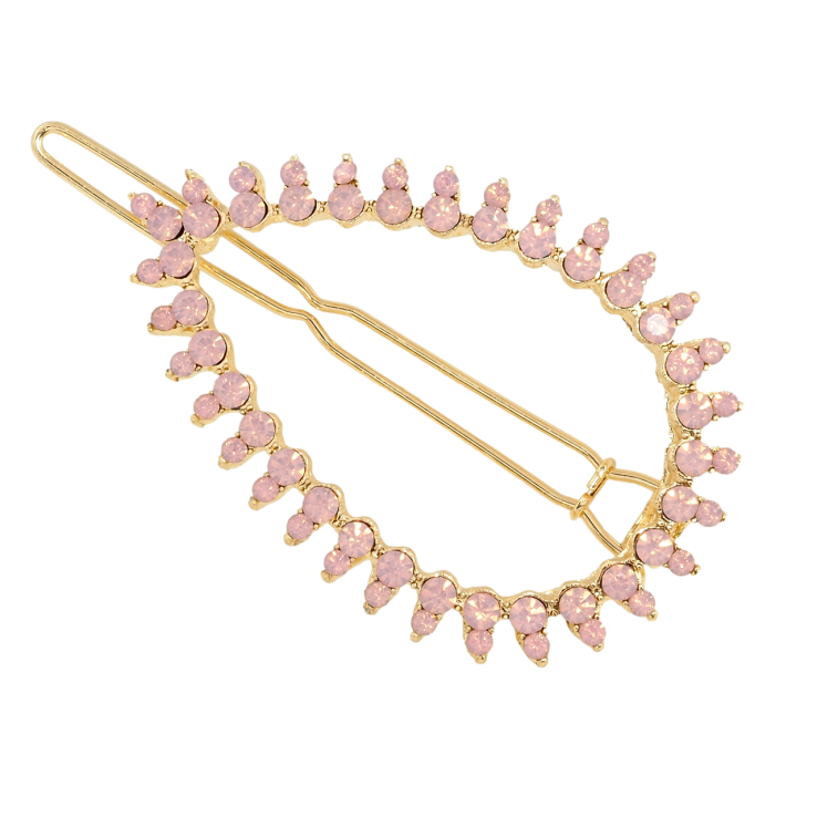 Заколка-затискач Листок із рожевими кристалами довжина 5см фото №6 Заколка-затискач Листок із рожевими кристалами довжина 5см фото №6