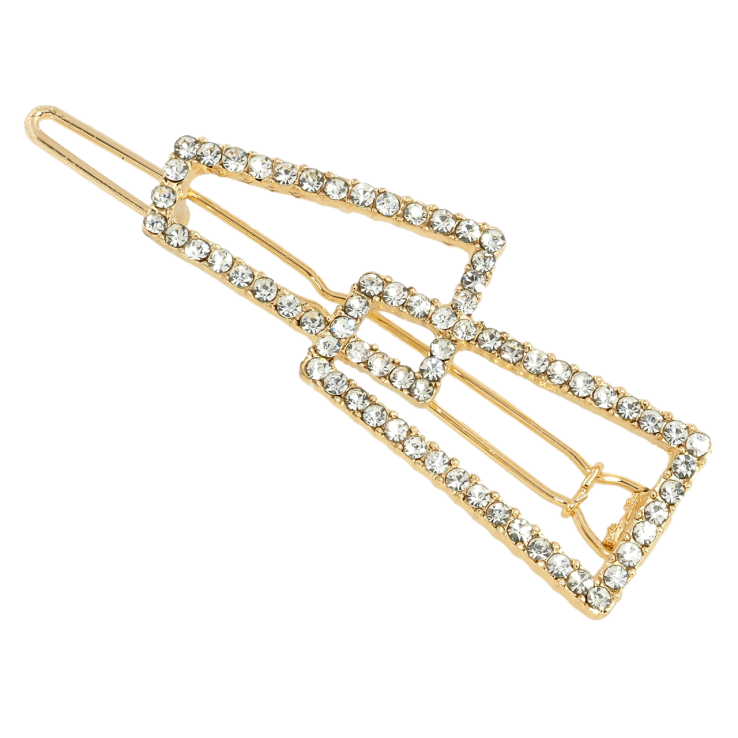 Заколка-затискач Візерунок трапеції зі стразами довжина 5см фото №15 Заколка-затискач Візерунок трапеції зі стразами довжина 5см фото №15