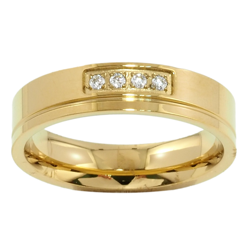 Каблучка Xuping TTM Stainless Steel Колір 14К Обручка, доріжка цирконію, ш. 5мм фото №1 Каблучка Xuping TTM Stainless Steel Колір 14К Обручка, доріжка цирконію, ш. 5мм фото №1