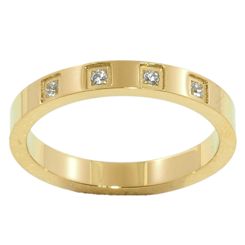 Каблучка Xuping TTM Stainless Steel Колір 14К Обручка, вставки цирконію, ш. 3мм фото №1 Каблучка Xuping TTM Stainless Steel Колір 14К Обручка, вставки цирконію, ш. 3мм фото №1