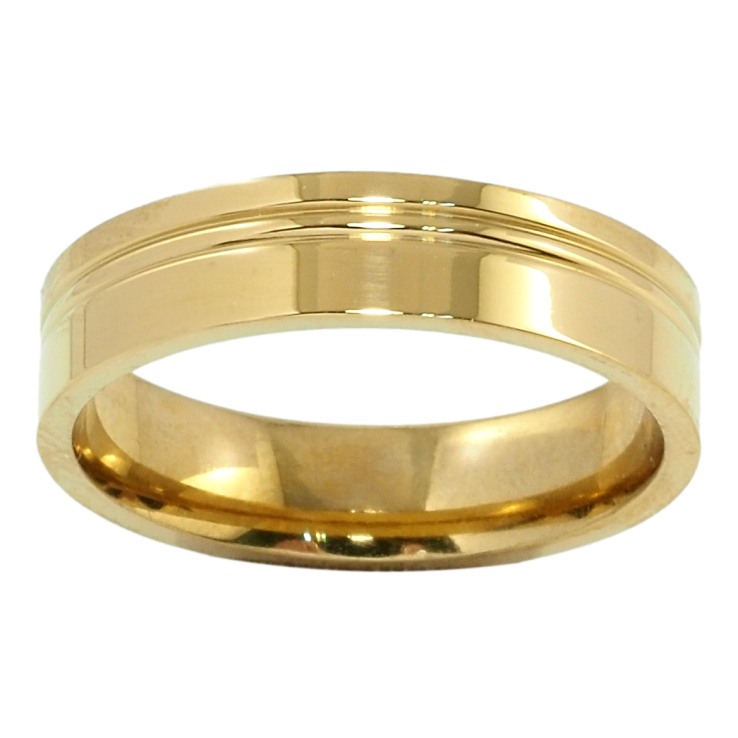 Каблучка Xuping TTM Stainless Steel Колір 14К Обручка, з візерунком, ш. 5мм фото №13