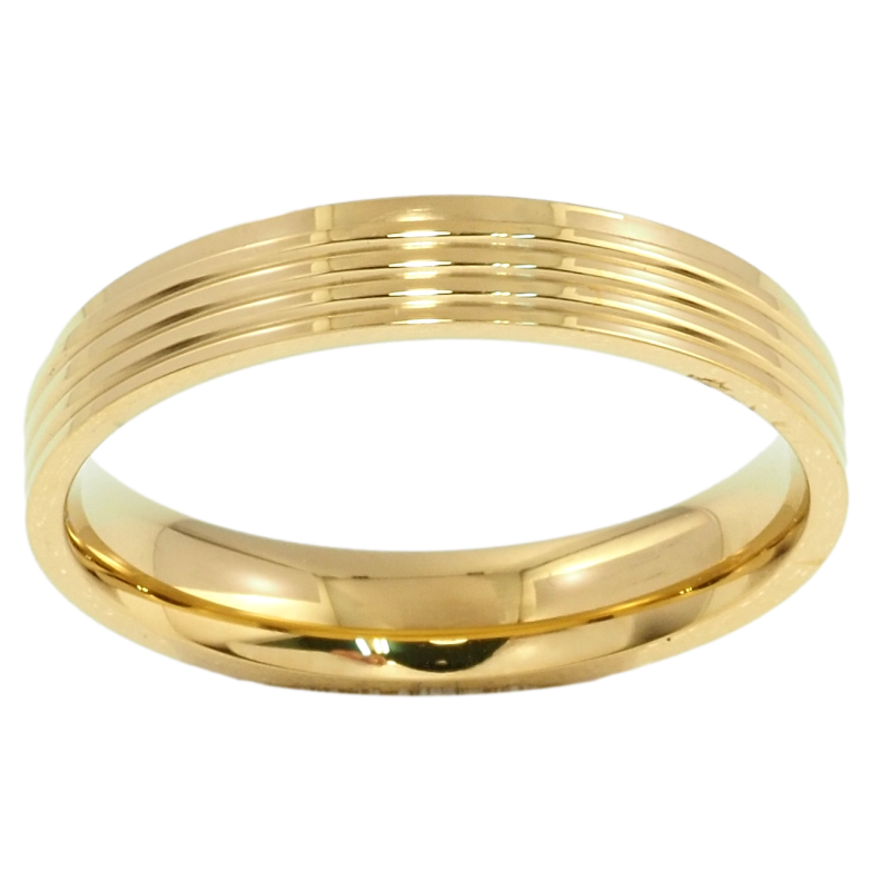 Кільце Xuping TTM Stainless Steel Колір 14К Обручка з візерунком, ш.4мм фото №1 Кільце Xuping TTM Stainless Steel Колір 14К Обручка з візерунком, ш.4мм фото №1