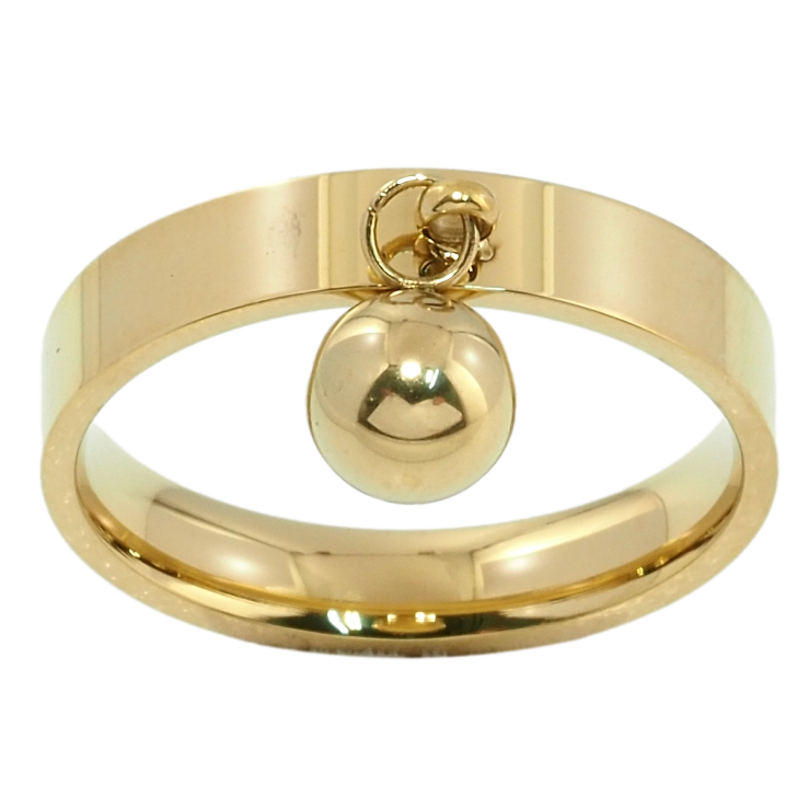 Каблучка Xuping TTM Stainless Steel Колір 14К Підвіска кулька, ø 6мм, ш. 4мм фото №19