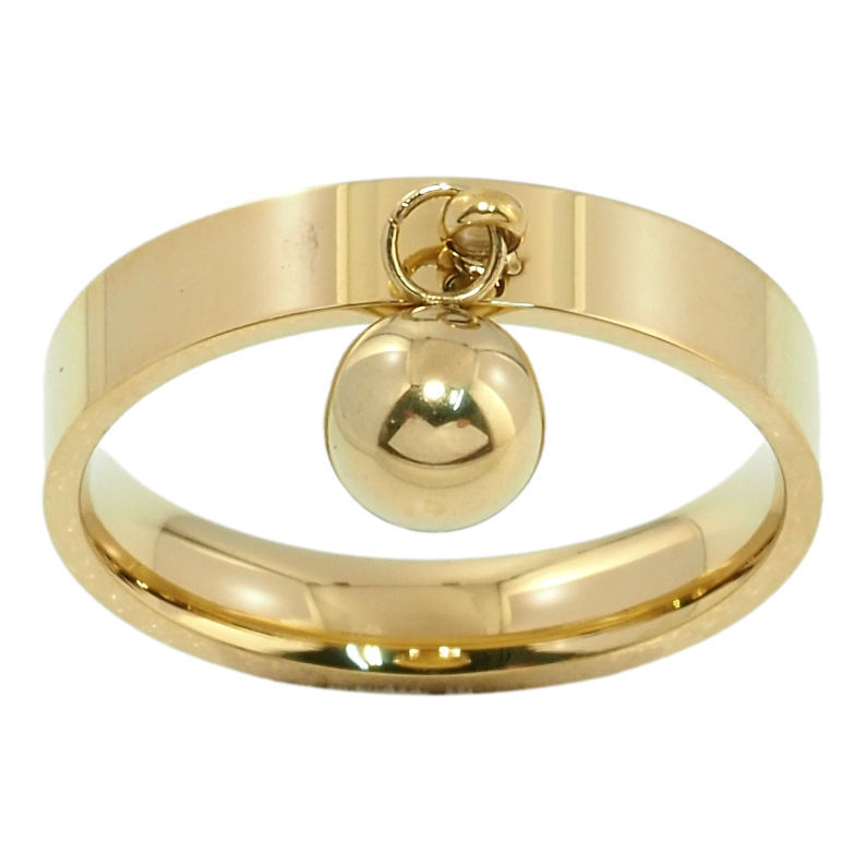 Каблучка Xuping TTM Stainless Steel Колір 14К Підвіска кулька, ø 6мм, ш. 4мм фото №1