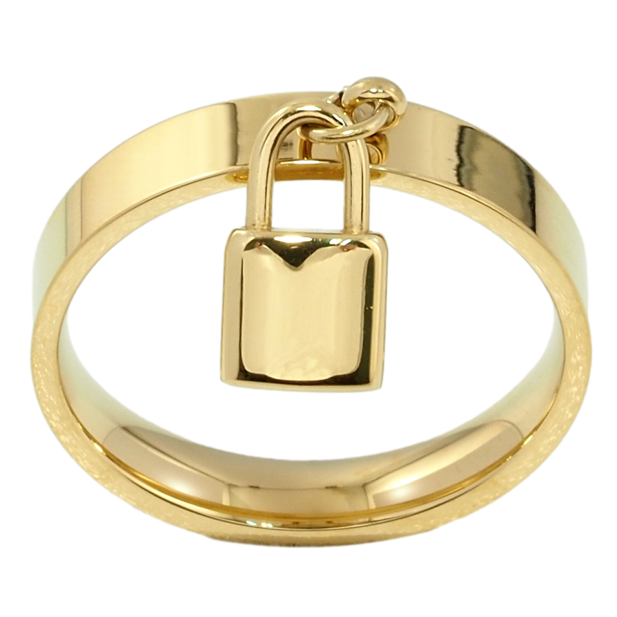 Каблучка Xuping TTM Stainless Steel Колір 14К Підвіска замочок, ш. 4мм фото №1