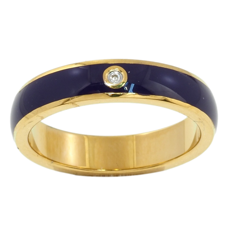 Каблучка Xuping TTM Stainless Steel Колір 14К Пофарбовані фіолетовою емаллю, ш.4.5мм фото №1