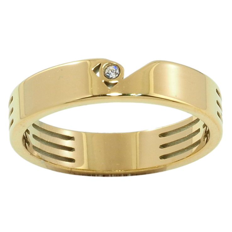 Каблучка Xuping TTM Stainless Steel Колір 14К Декоративний візерунок з цирконієм, ш. 4.5мм фото №23