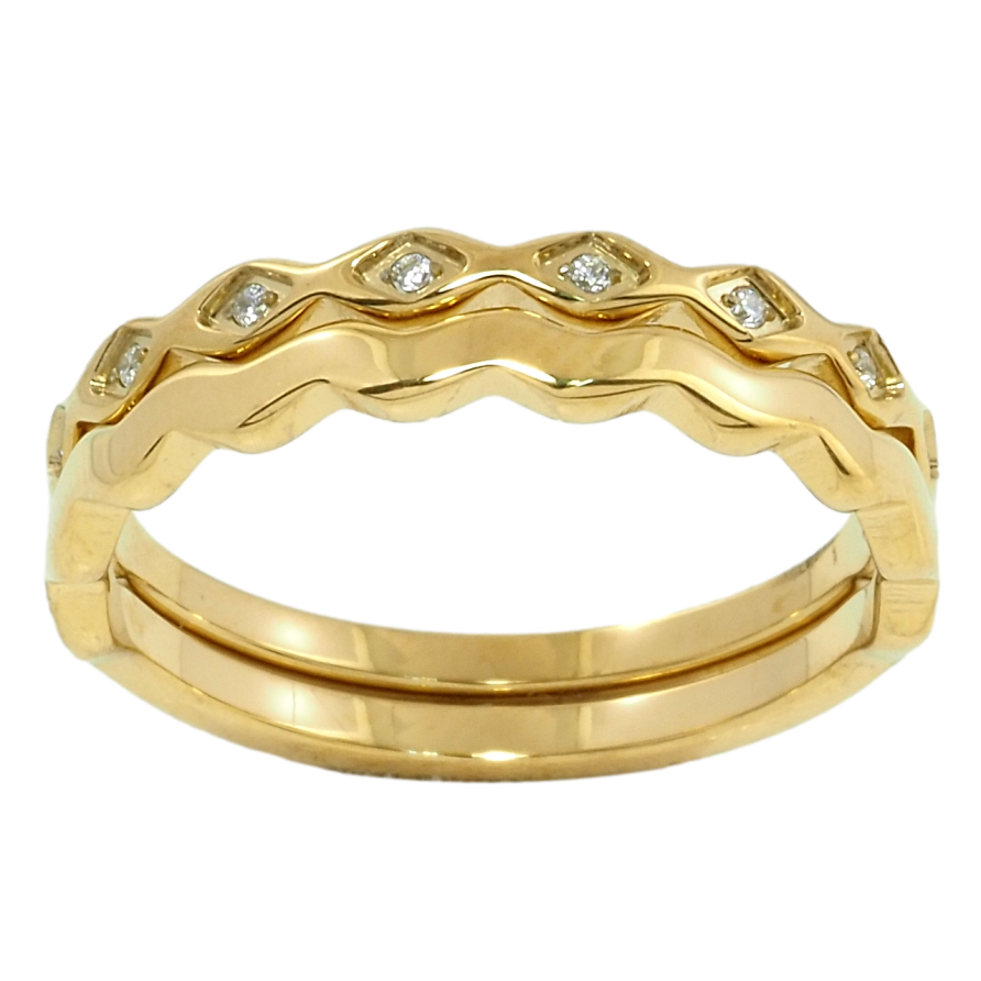 Каблучка Xuping TTM Stainless Steel Колір 14К Подвійне з цирконієм фото №1