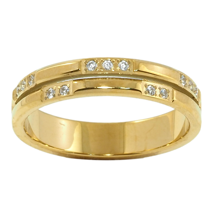 Каблучка Xuping TTM Stainless Steel Колір 14К Візерунок з цирконієм, ш. 4.5мм фото №16