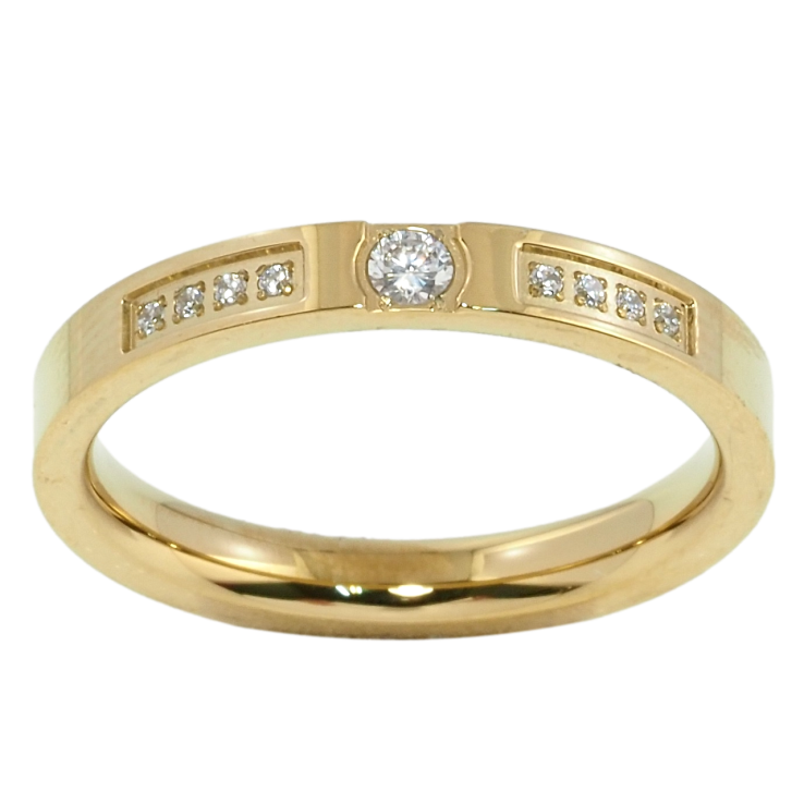 Каблучка Xuping TTM Stainless Steel Колір 14К Візерунок з цирконієм фото №25