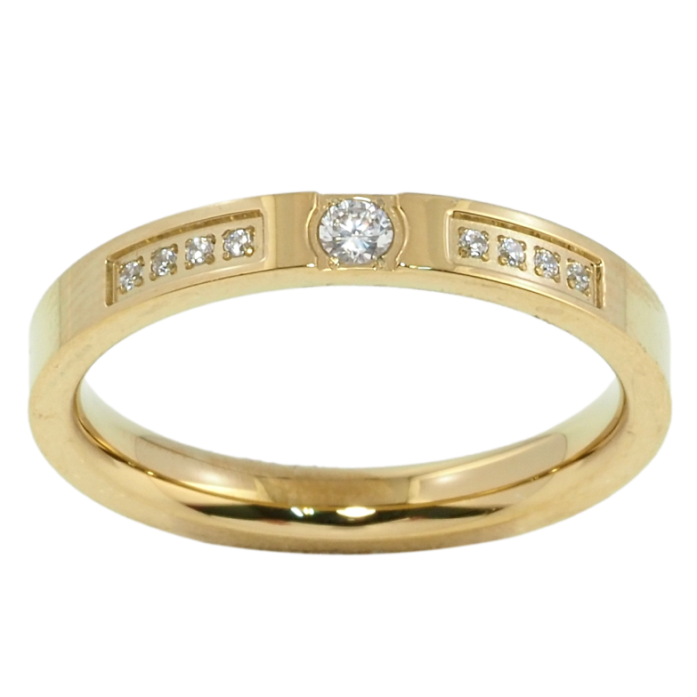 Кольцо Xuping TTM Stainless Steel Цвет 14К Узор с цирконием фото №1