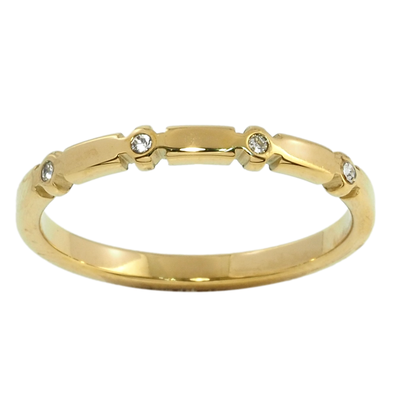 Каблучка Xuping TTM Stainless Steel Колір 14К Візерунок з цирконієм фото №12