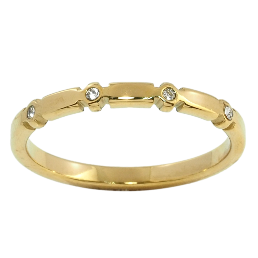 Каблучка Xuping TTM Stainless Steel Колір 14К Візерунок з цирконієм фото №1