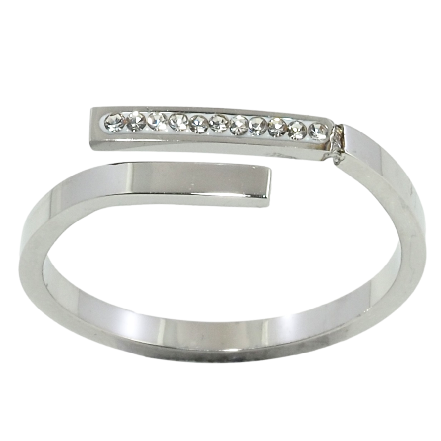 Каблучка Xuping TTM Stainless Steel Колір Родій Доріжка цирконію фото №1