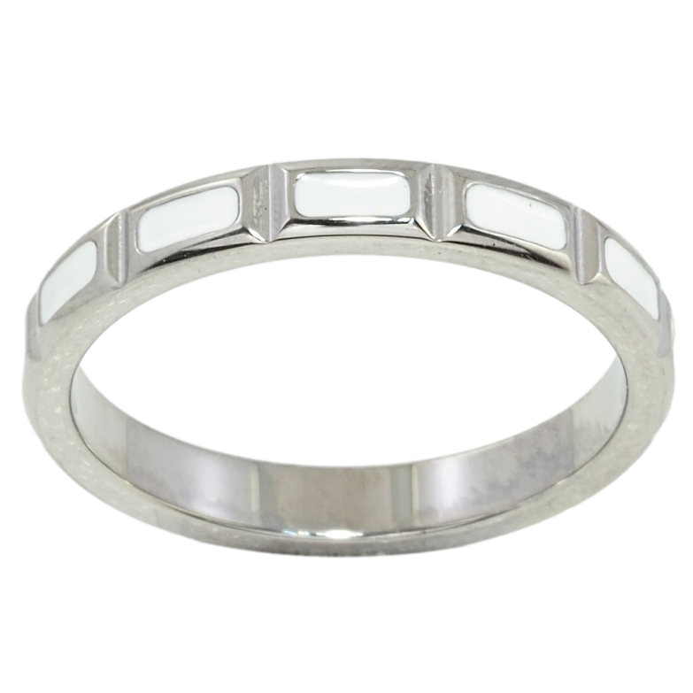 Каблучка Xuping TTM Stainless Steel Колір Родій Візерунок білою емаллю фото №17