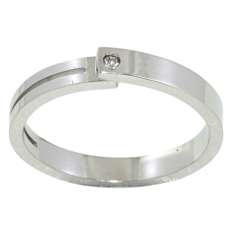 Кольцо Xuping TTM Stainless Steel Цвет Родий Декоративный узор с кристаллом фото №1