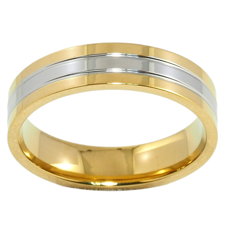 Каблучка Xuping TTM Stainless Steel Колір 14К + Родій Обручка, ш. 5мм фото №8