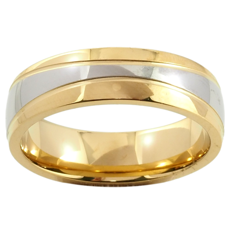 Каблучка Xuping TTM Stainless Steel Колір 14К + Родій Обручка, з візерунком, ш. 6мм фото №8