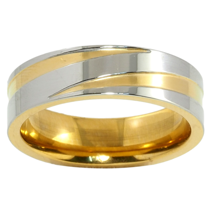 Каблучка Xuping TTM Stainless Steel Колір 14К + Родій Обручка, з візерунком ш.6мм фото №18