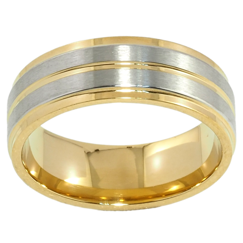 Каблучка Xuping TTM Stainless Steel Колір 14К + Родій Обручка, з візерунком ш.7мм фото №19