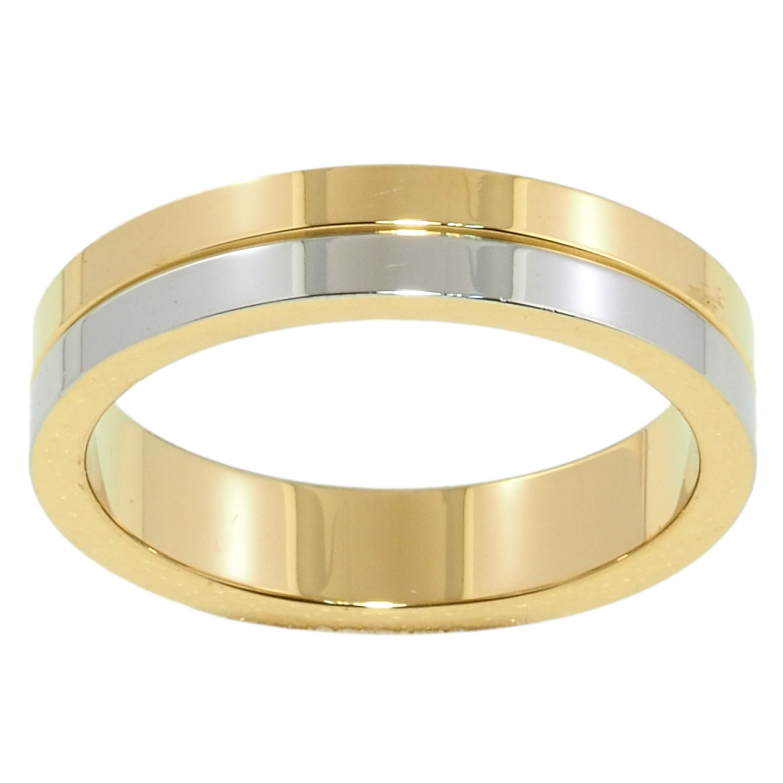 Каблучка Xuping TTM Stainless Steel Колір 14К + Родій Обручка, з візерунком, ш.4.5мм фото №1