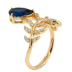 Кольцо Xuping Позолота 18K Веточка с синим фианитом фото №2