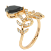 Кольцо Xuping Позолота 18K Веточка с черным фианитом фото №2