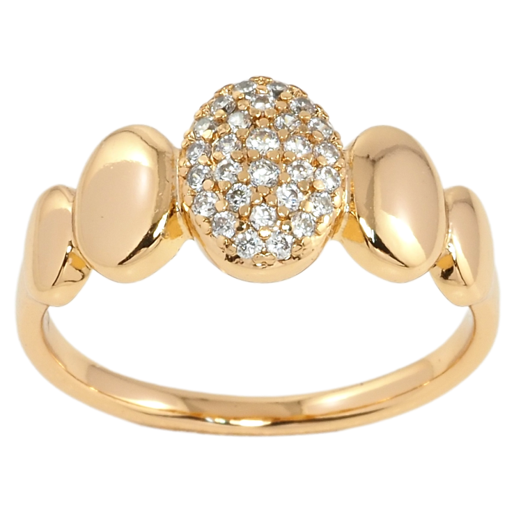 Кольцо Xuping Позолота 18K Овалы с цирконием фото №24