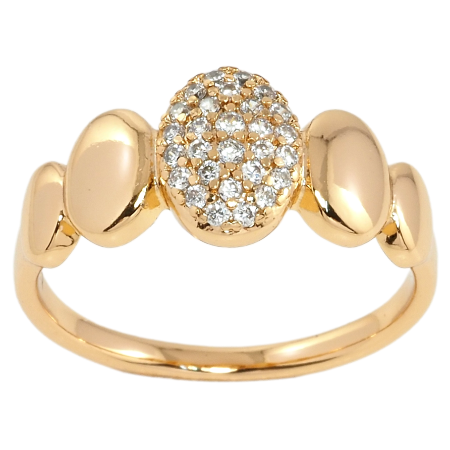 Кольцо Xuping Позолота 18K Овалы с цирконием фото №1