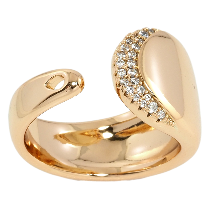 Кольцо Xuping Позолота 18K Декоративное с цирконием фото №4