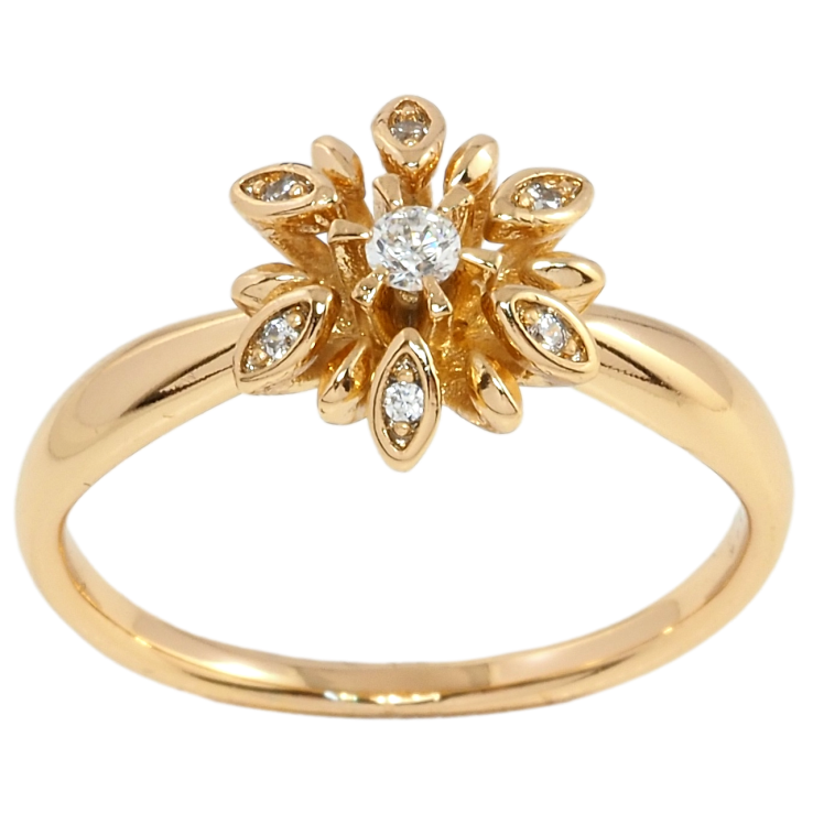 Кольцо Xuping Позолота 18K Цветок с цирконием фото №9