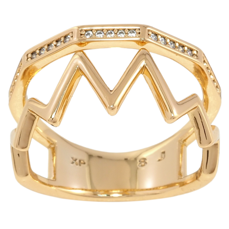 Кольцо Xuping Позолота 18K Дорожка циркония с зигзагом фото №6