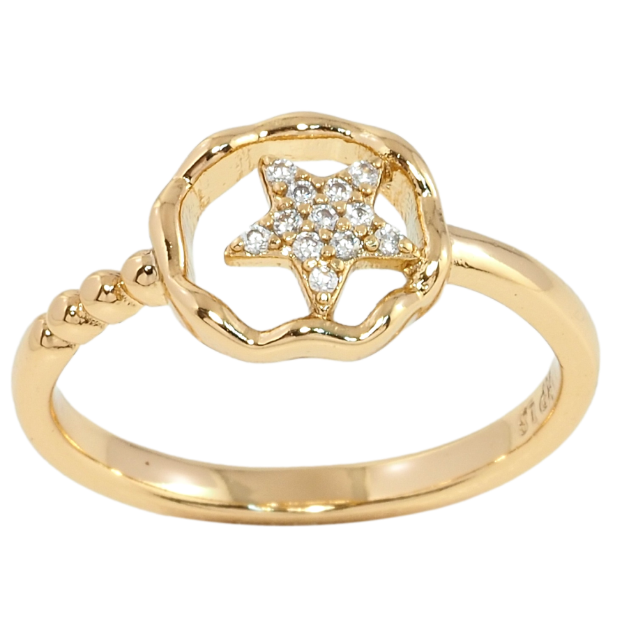 Кольцо Xuping Позолота 18K Звезда в кружочке фото №1